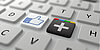 Computertastatur mit Symboltasten für Facebook und Google+